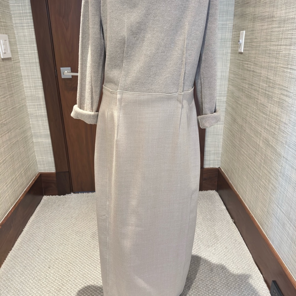 Altuzarra Cream Long Sleeve Sheath Dress - Picture 4 of 9